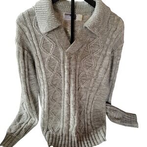 Vintage Mens Montgomery Ward Cable Knit Sweater Size L